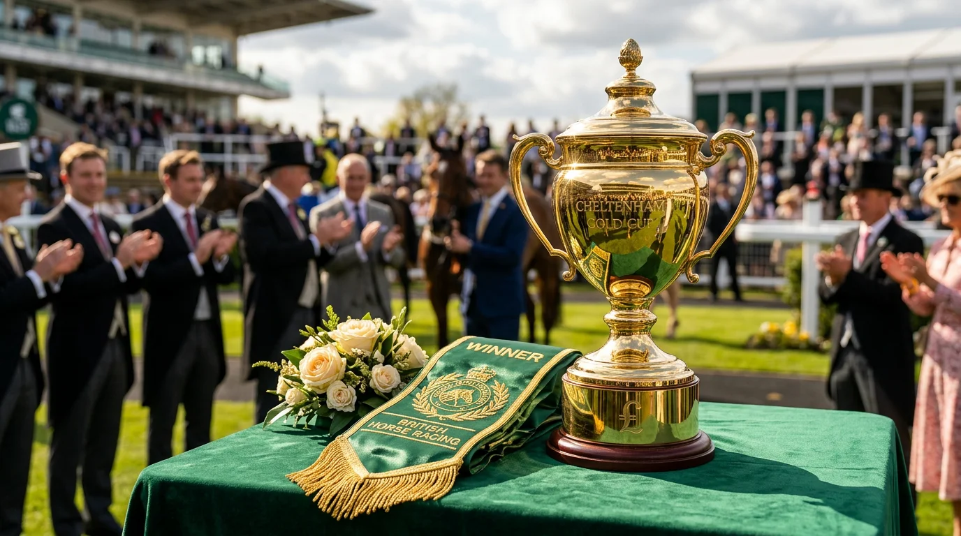 Gold trophy and winner